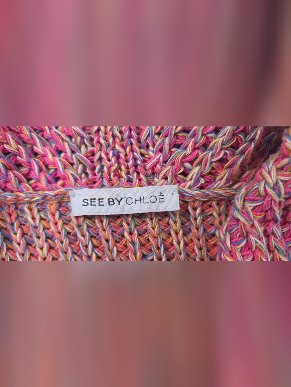 See by Chloé Cardigan US 4 M Pink Boho Luxe Maximalist Artsy Y2K Festival - Picture 5 of 13